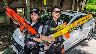 LTT Game Nerf War  Warriors SEAL X Nerf Guns Fight Group Rocket Crazy Ambushes Police [upl. by Anaujat]