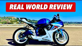 Suzuki GSXR 600 Real World Road Review Sound Acceleration Handling 20112020 [upl. by Cristiona841]