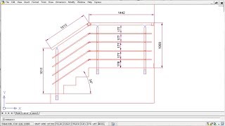 Kako napraviti ogradu za stepenište  Deo II  crtanje ograde u ACADu [upl. by Ahseken607]