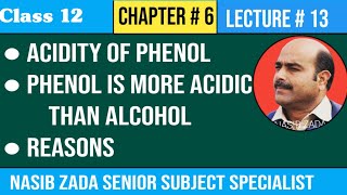 Acidity of Phenol  Phenol is more acidic than Alcohol  CHEMISTRY CLASS PASHTO NASIBZADASSS [upl. by Pelagia256]