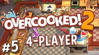 Overcooked 2  5  ELEVATORS IN A KITCHEN 4 Player Gameplay [upl. by Niamart29]