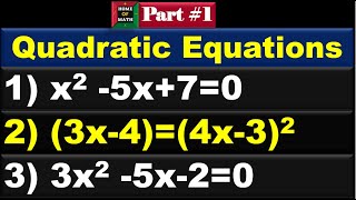 Solve Quadratic equations by Using The Quadratic Formula amp Factorization [upl. by Retha]