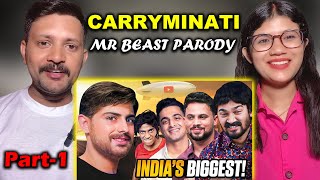 MR BEAST PARODY 🤑 Ft INDIAN CREATORS  CARRYMINATI  Reaction India [upl. by Yarw]