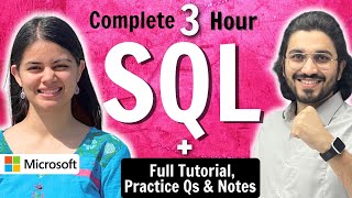 SQL  Complete Course in 3 Hours  SQL One Shot using MySQL [upl. by Adnaluoy]