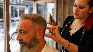 ASMR Old School Haircut and Beard Trim  Cut and Grind [upl. by Aala863]