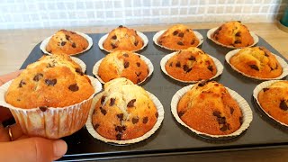 muffins aux pépites de chocolatrecette très facile مافين [upl. by Aihsyt]