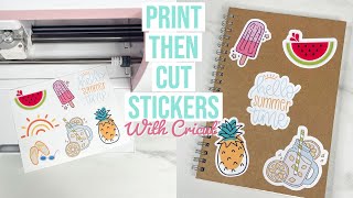 HOW TO MAKE PRINT THEN CUT STICKERS WITH CRICUT [upl. by Peters]