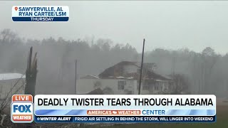 Storm Chaser On Alabama Tornado Destruction [upl. by Aidile]