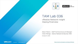 TAM Lab 036  vRealize Network Insight DeployOverview [upl. by Yessej]