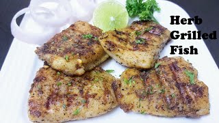 HERB GRILLED FISH RECIPE  Pan Grilled Basa Fish Fillet  Grilled Fish Recipe For Weight Loss [upl. by Salahcin116]