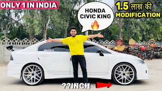 🔥😱DELHI के Honda Civic King👑😱 Full Z black Honda Civic Loudest Exhaust FUll loaded 15 Lakh [upl. by Nibur]