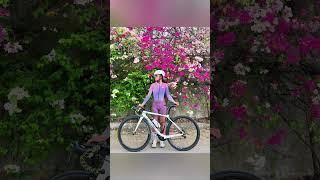 Springtime riding Flowers sun endless road🌞lameda lamedacycling cycling cyclingskinsuit [upl. by Haelak]