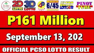 Lotto Result Today 9pm September 13 2024 658 645 4D Swertres Ez2 PCSO [upl. by Huei]