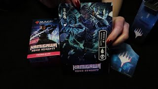 ASMR Magic The Gathering  Kamigawa Neon Dynasty Pre Release unboxing ⭐ Soft Spoken ⭐ Card Sounds [upl. by Gardia]