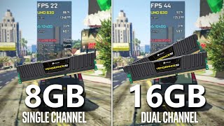 8GB vs 16GB RAM UHD 630  Test in 6 Games [upl. by Atteirneh]