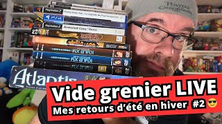 Retour de VIDE GRENIER LIVE Août 2023  jeux video 🎮️ 45 tours 💿 série TV 🍿 [upl. by Tewfik]