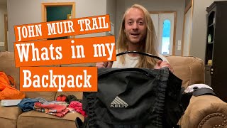 What Im bringing in my backpack for my John Muir Trail Through hike [upl. by Kahl819]