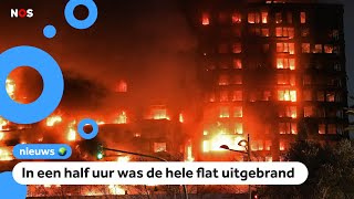 Grote flatbrand in Spanje nog steeds mensen vermist [upl. by Nagey]