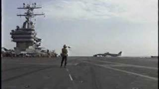 Gulf War 1991 A F14 Tomcat landing on Carrier [upl. by Dianuj]