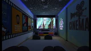 Home Theater 3D Render Animation  HGCG Architects  ArchGOD [upl. by Nonek]