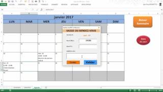 EXCEL VBA  Comment saisir vos Rendezvous dans un Calendrier [upl. by Bernarr]