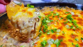 QUESO Taco Dip Recipe  I added taco meat to queso dip amp its a game changer [upl. by Skees422]