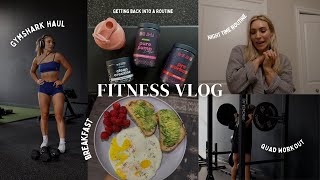 Fitness Vlog Quad Workout Nighttime Routine Heatless Curls amp Self Tan and Gymshark Haul [upl. by Limber]