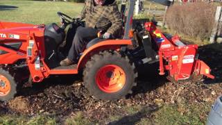 Kubota B2320 tilling a garden [upl. by Aicinat]