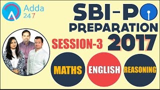 SBI PO 2017 PREPARATION  MATHS  ENGLISH  REASONING SESSION 3 [upl. by Guinn572]