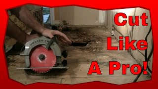 How to Cut Subflooring With A Circular Saw Skill Saw [upl. by Beaumont]