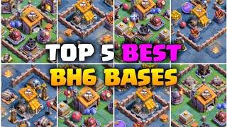 Top 5 New Builder Hall 6 Base Links 2023  best bh6 top5 bases [upl. by Sorodoeht]