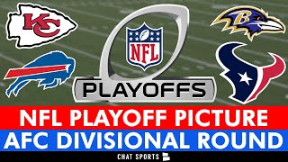 NFL Playoff Picture Schedule Bracket Matchups DatesTimes For 2024 Divisional Round  AFC [upl. by Bedwell262]