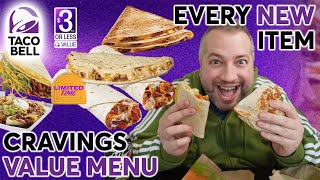 EVERY NEW TACO BELL CRAVINGS VALUE MENU ITEM  REVIEW [upl. by Aip]