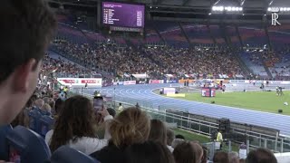 Europei atletica Mattarella esulta in tribuna per loro nella 4x100 [upl. by Ellesig]