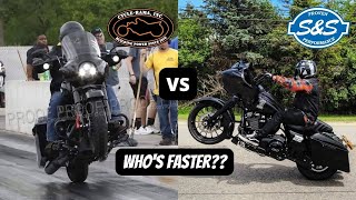 SampS 475 VS CYCLERAMA CR 470 CAM  HARLEY DAVIDSON M8 DRAG RACE [upl. by Calvinna]