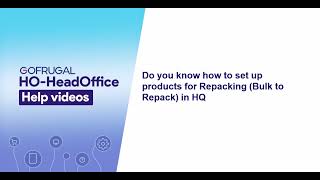 Do you know how to set up products for Repacking Bulk to Repack in HQRpos65 [upl. by Daraj]