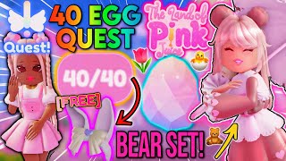 NEW SPRING UPDATE Find Eggs For BUNNY EARS New BEAR SET ROBLOX Land Of Pink Juice Dress Up Game [upl. by Lunna894]