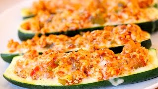 TURKEY STUFFED ZUCCHINI BOATS  Clean amp Delicious® [upl. by Alley]