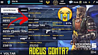 MODERN COMBAT 5  GAMELOFT ZEROU A MINHA CONTA 😭  MAS COM MUITO CHORO EU RECUPEREI  MC5 2024 [upl. by Kenway34]