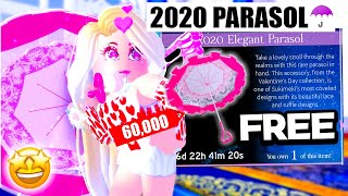 💘 How To Get The 2020 Elegant Parasol FOR FREE ☂️ GIVEAWAY Roblox Royale High [upl. by Blalock]