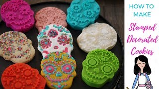 How to make stamped decorated cookies [upl. by Edlihtam]