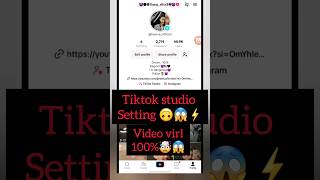 tiktok studio setting viral video 😱😱🦋TikTok studio analytics complete detailstiktok viralvideo [upl. by Nylevol747]