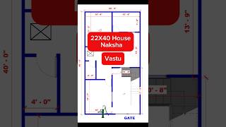 22x40 vastu house plan  22 x 40 east facing house plans  22x40 house design housedesign shorts [upl. by Zetrauq]