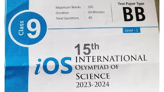 Silver zone iOS 15th INTERNATIONAL OLYMPIAD OF SCIENCE 202324 Test Paper Type BBClass 9 LEVEL 1 [upl. by Lotti]