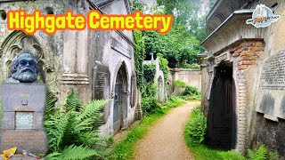 Highgate Cemetery London Walk  Karl Marx a Vampire and More [upl. by Hajan641]