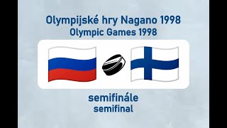 OH Nagano 1998 lední hokej RUSFIN semifinále [upl. by Sinaj]