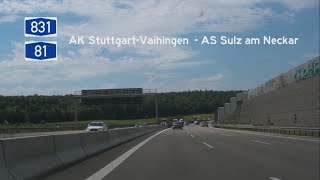 D A831A81 AS StuttgartVaihingen  AS Sulz am Neckar [upl. by Hgielek]