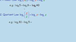 Product and Quotient Laws of Logarithms Part1 [upl. by Sisxela]