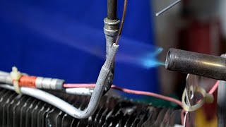 How To Braze Aluminum Tube To Copper Capillary [upl. by Lezti]