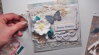 SHABBY CHIC Fast amp Easy Card tutorial for Riddersholm Design ♡ Maremis Small Art ♡ [upl. by Gnurt381]